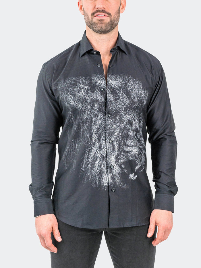 Maceoo Stretch Shirt | Fibonacci LionChalk Black