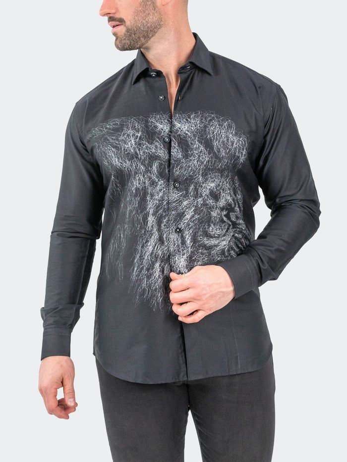 Maceoo Stretch Shirt | Fibonacci LionChalk Black