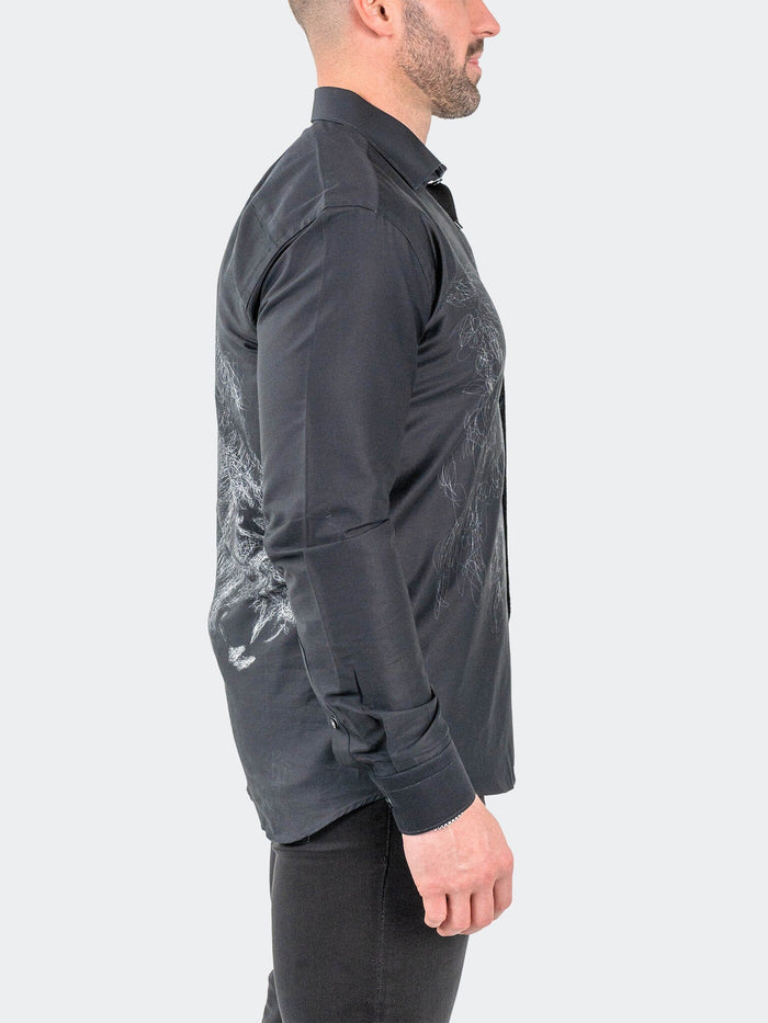 Maceoo Stretch Shirt | Fibonacci LionChalk Black