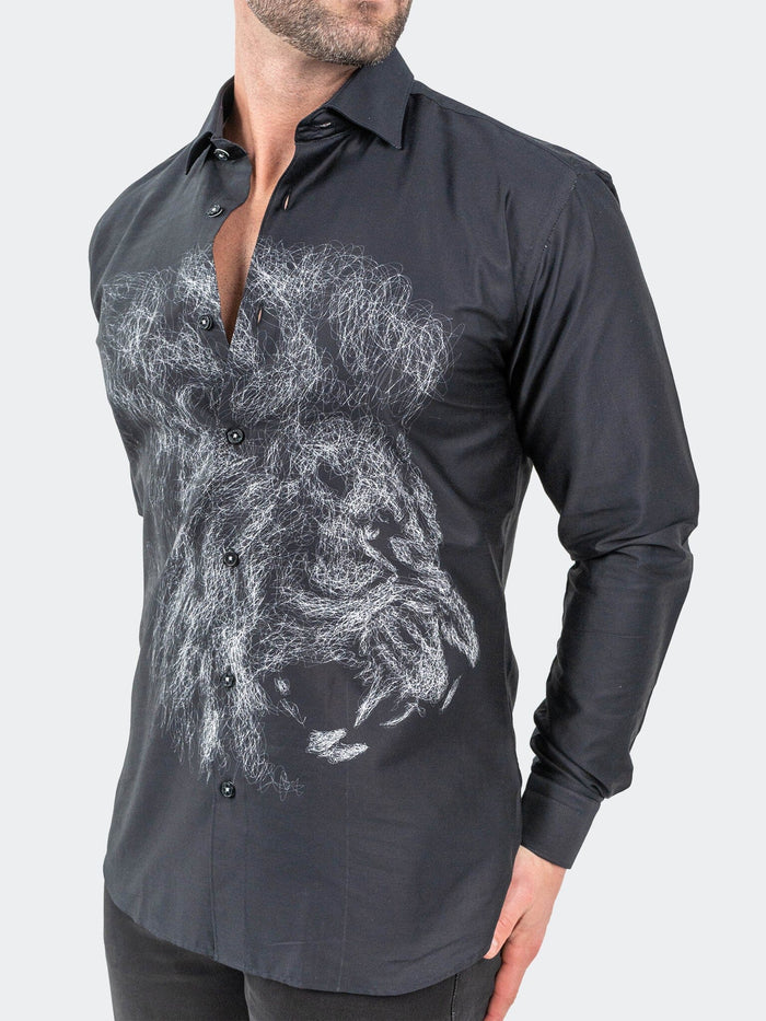 Maceoo Stretch Shirt | Fibonacci LionChalk Black