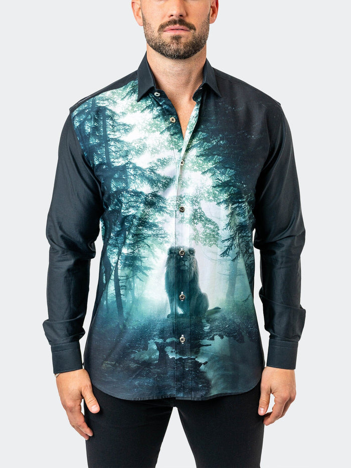 Maceoo Stretch Shirt |Fibonacci LionForest 17 Black