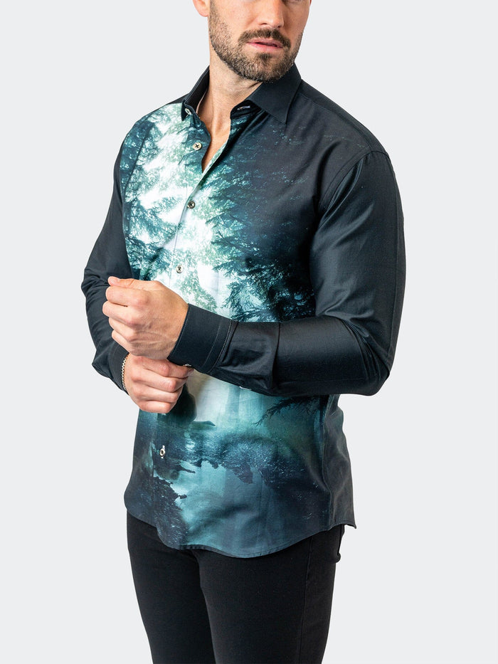 Maceoo Stretch Shirt |Fibonacci LionForest 17 Black