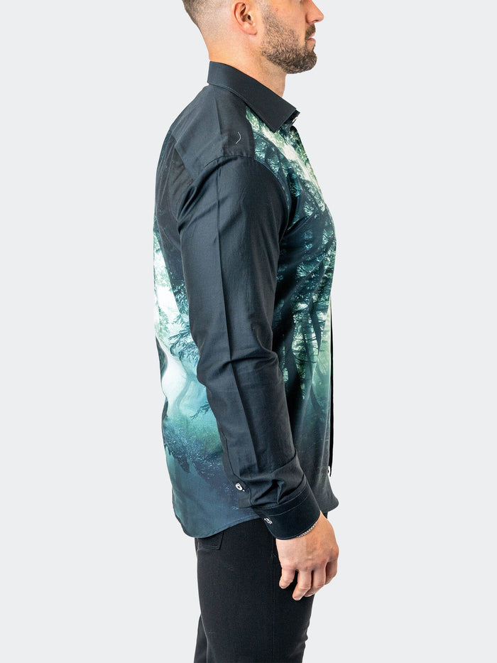 Maceoo Stretch Shirt |Fibonacci LionForest 17 Black