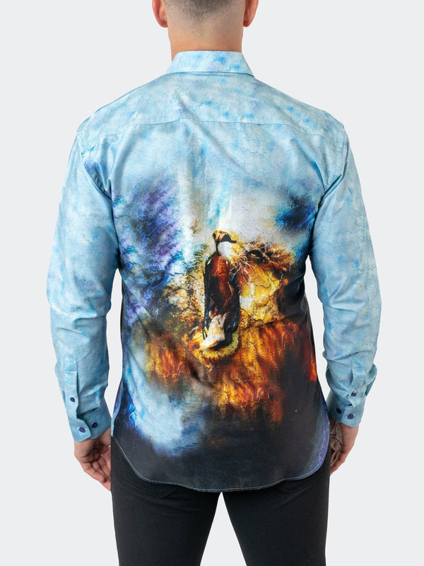 Maceoo Stretch Shirt | Fibonacci LionMozaic 06 Blue