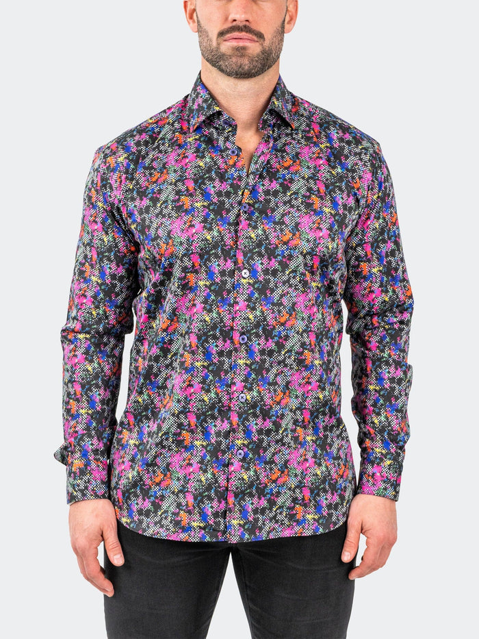 Maceoo Stretch Shirt |Fibonacci Ninties Black