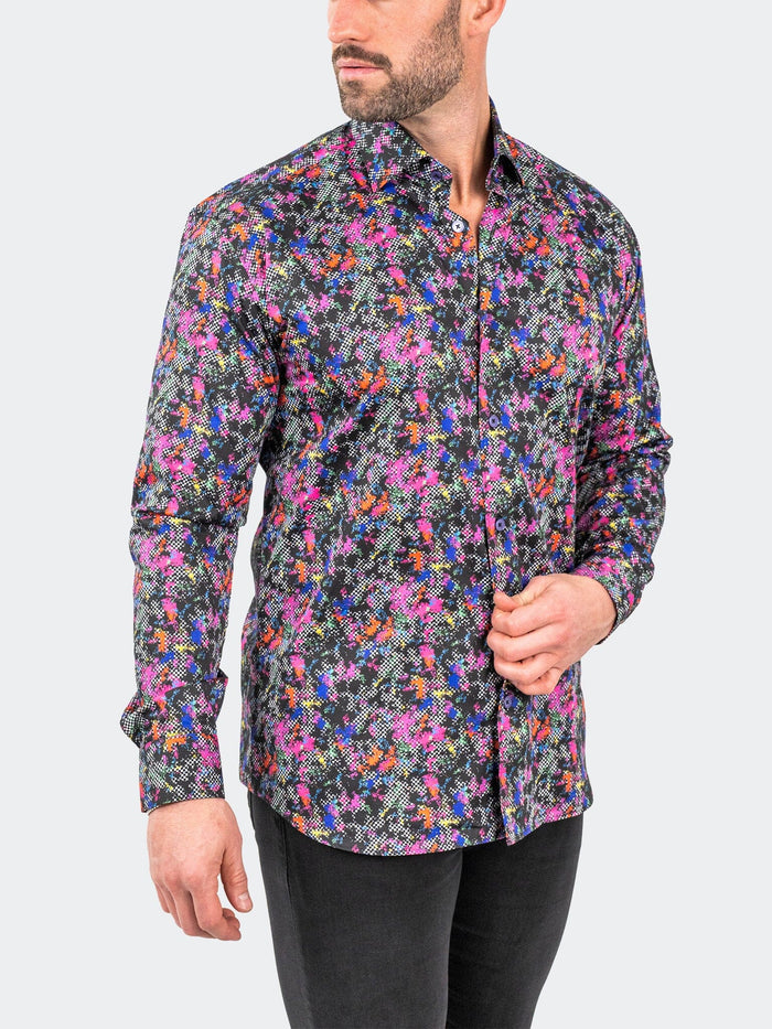 Maceoo Stretch Shirt |Fibonacci Ninties Black