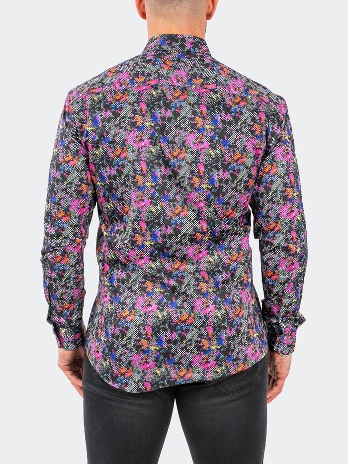 Maceoo Stretch Shirt |Fibonacci Ninties Black