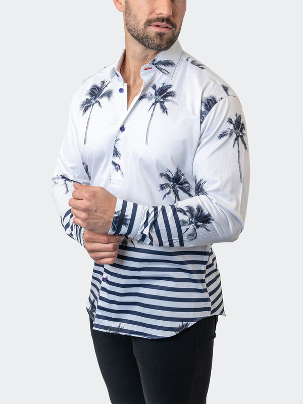 Maceoo Stretch Shirt | Fibonacci NuitPalm White