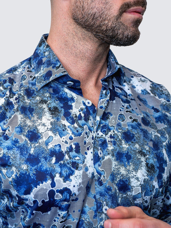 Maceoo Shirt | Fibonacci Oil Spill Blue