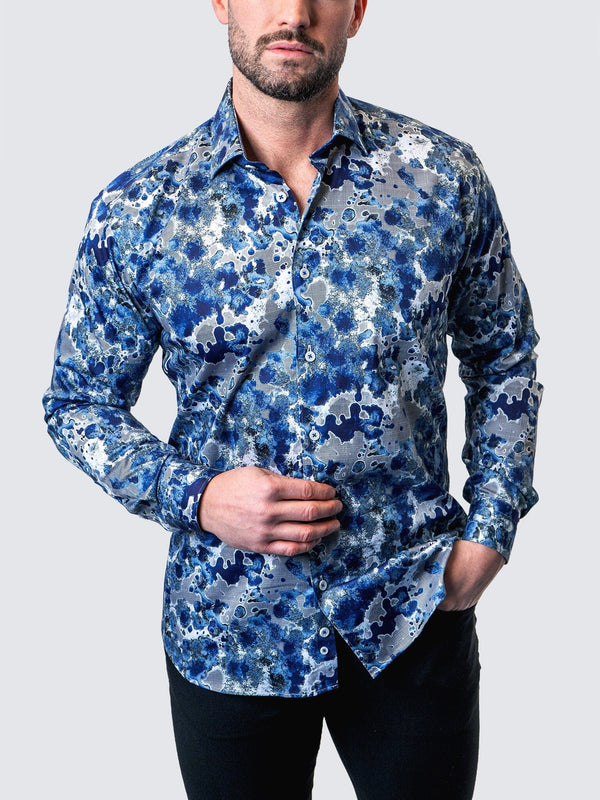 Maceoo Shirt | Fibonacci Oil Spill Blue