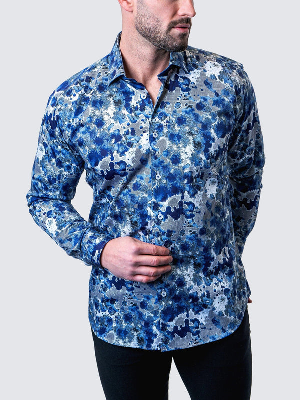 Maceoo Shirt | Fibonacci Oil Spill Blue