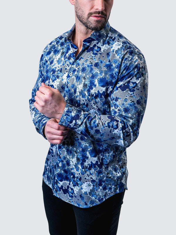 Maceoo Shirt | Fibonacci Oil Spill Blue