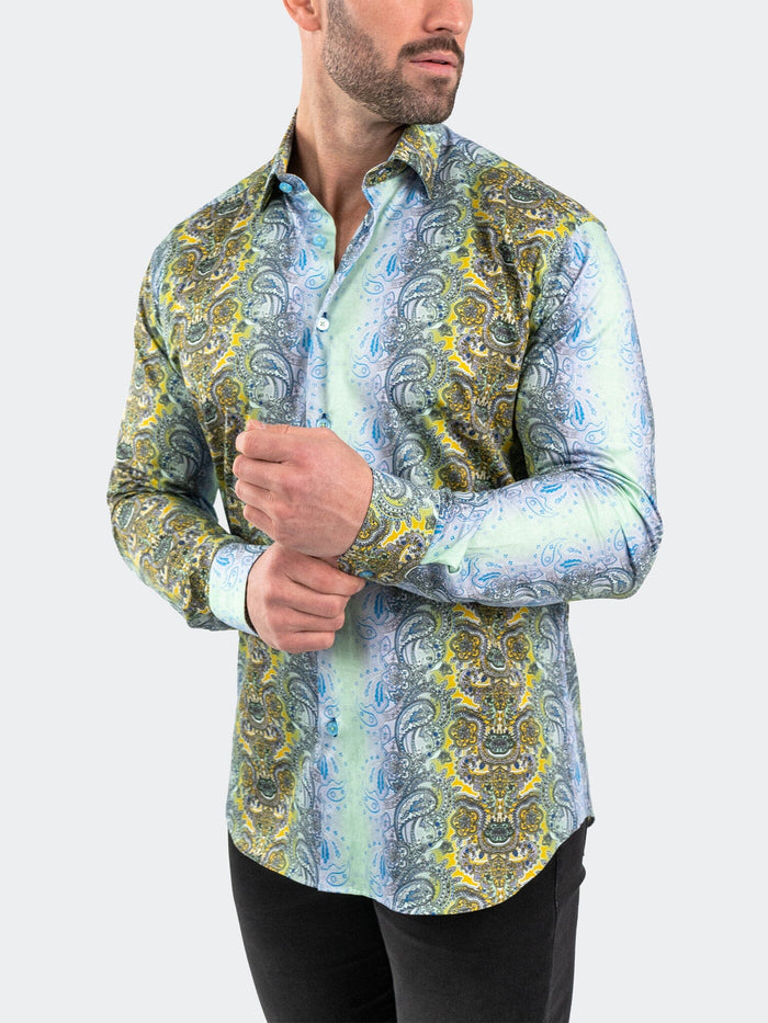 Maceoo Stretch Shirt | Fibonacci PaisleyLuxe Green