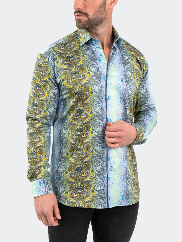 Maceoo Stretch Shirt | Fibonacci PaisleyLuxe Green