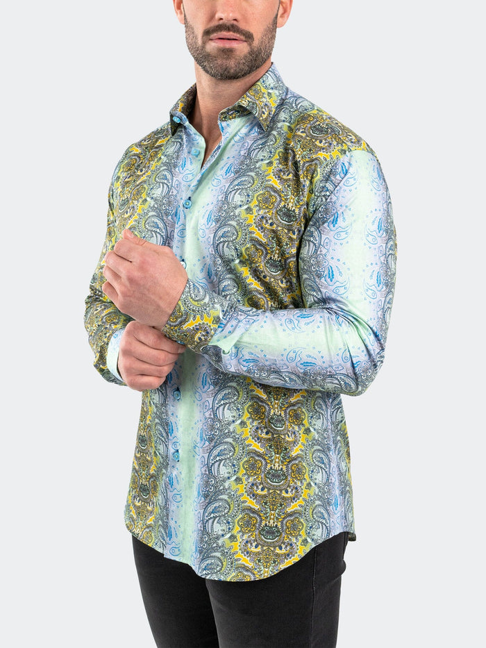 Maceoo Stretch Shirt | Fibonacci PaisleyLuxe Green