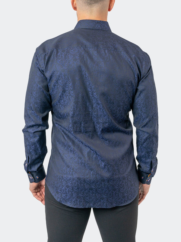 Maceoo Stretch Shirt | Fibonacci PaisleyRoyal Navy