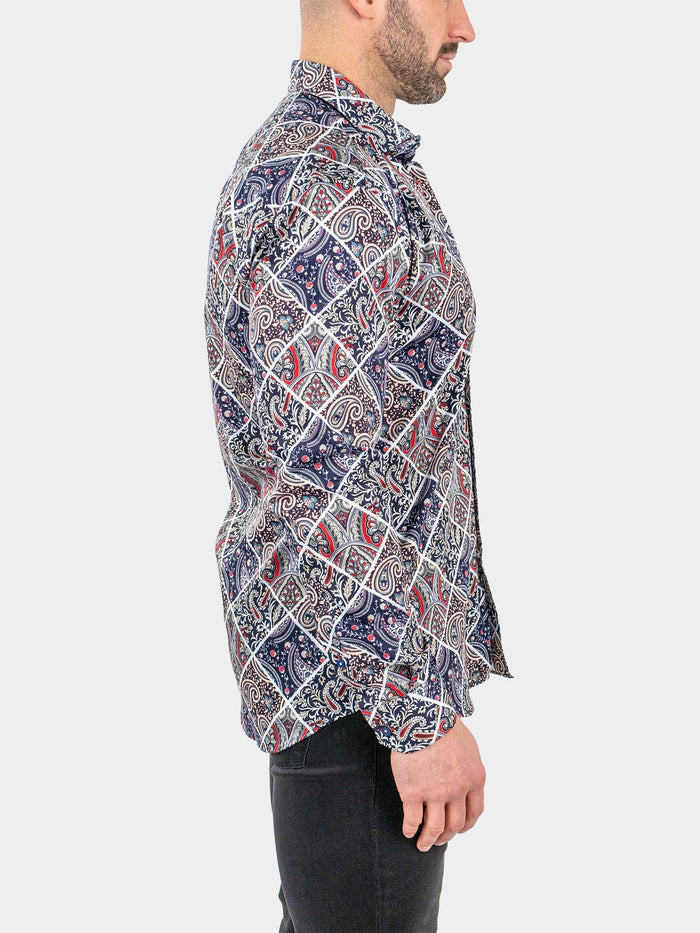 Maceoo Stretch Shirt | Fibonacci PaisleyTiles White