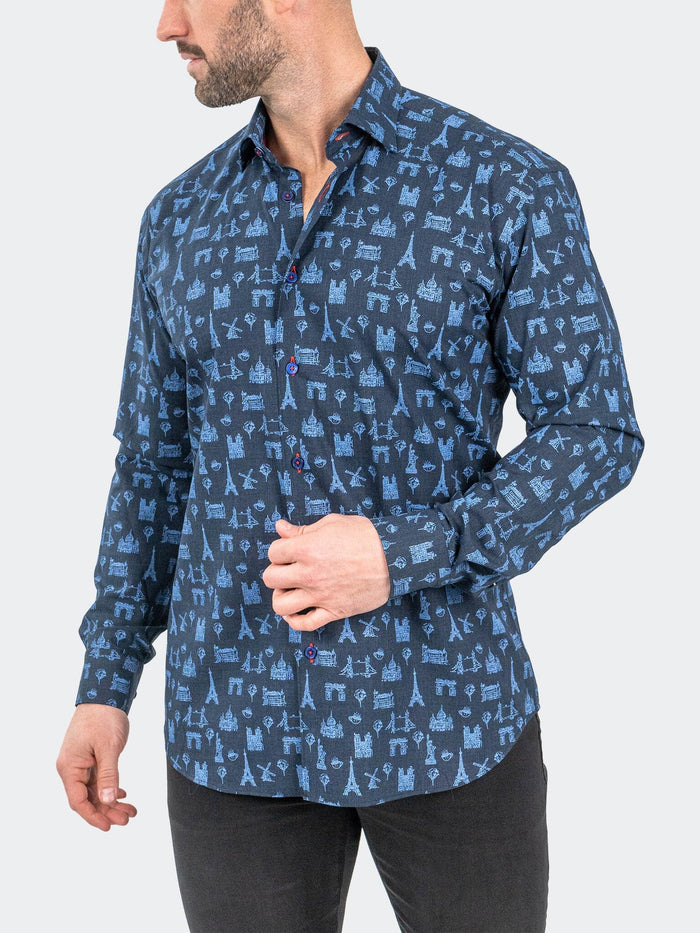 Maceoo Stretch Shirt | Fibonacci ParisTour Navy