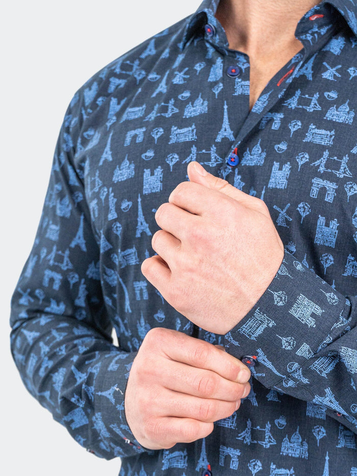 Maceoo Stretch Shirt | Fibonacci ParisTour Navy