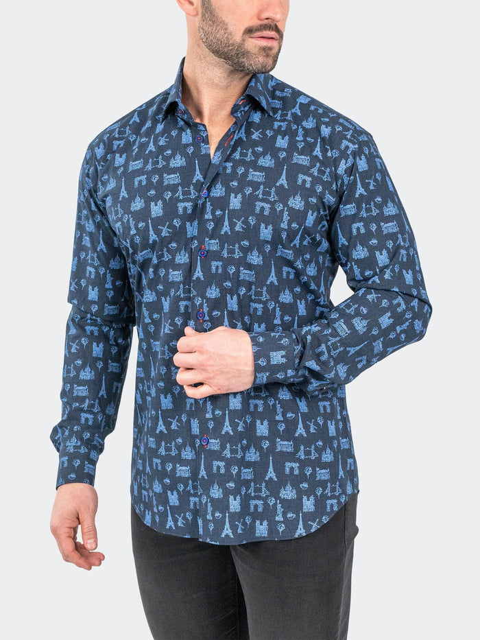 Maceoo Stretch Shirt | Fibonacci ParisTour Navy