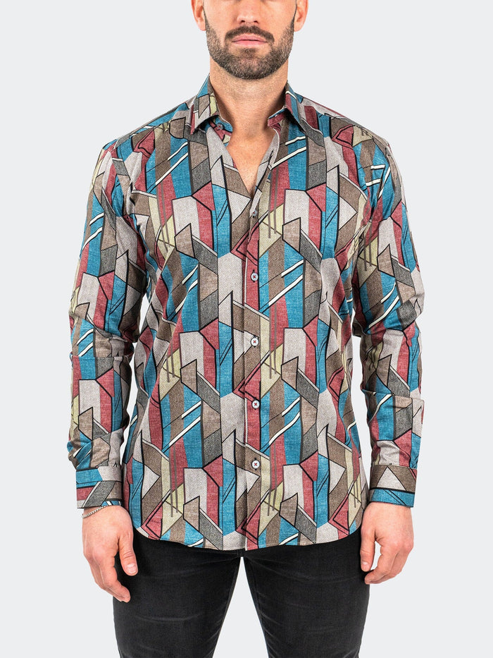 Maceoo Stretch Shirt | Fibonacci Picasso Brown