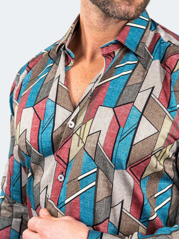 Maceoo Stretch Shirt | Fibonacci Picasso Brown