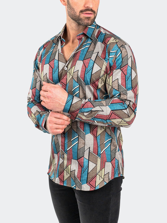 Maceoo Stretch Shirt | Fibonacci Picasso Brown