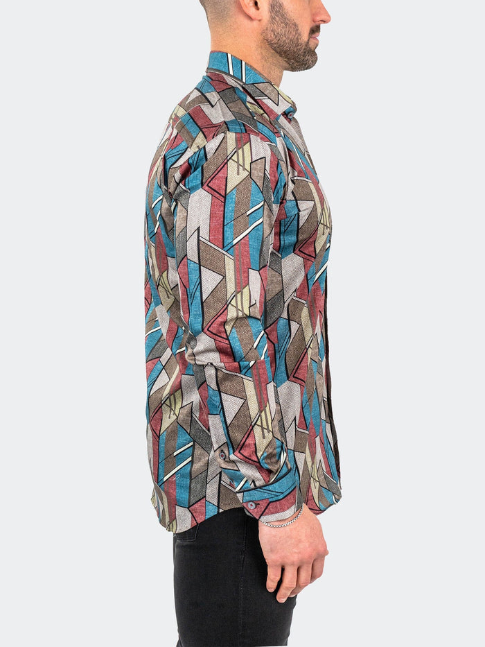 Maceoo Stretch Shirt | Fibonacci Picasso Brown