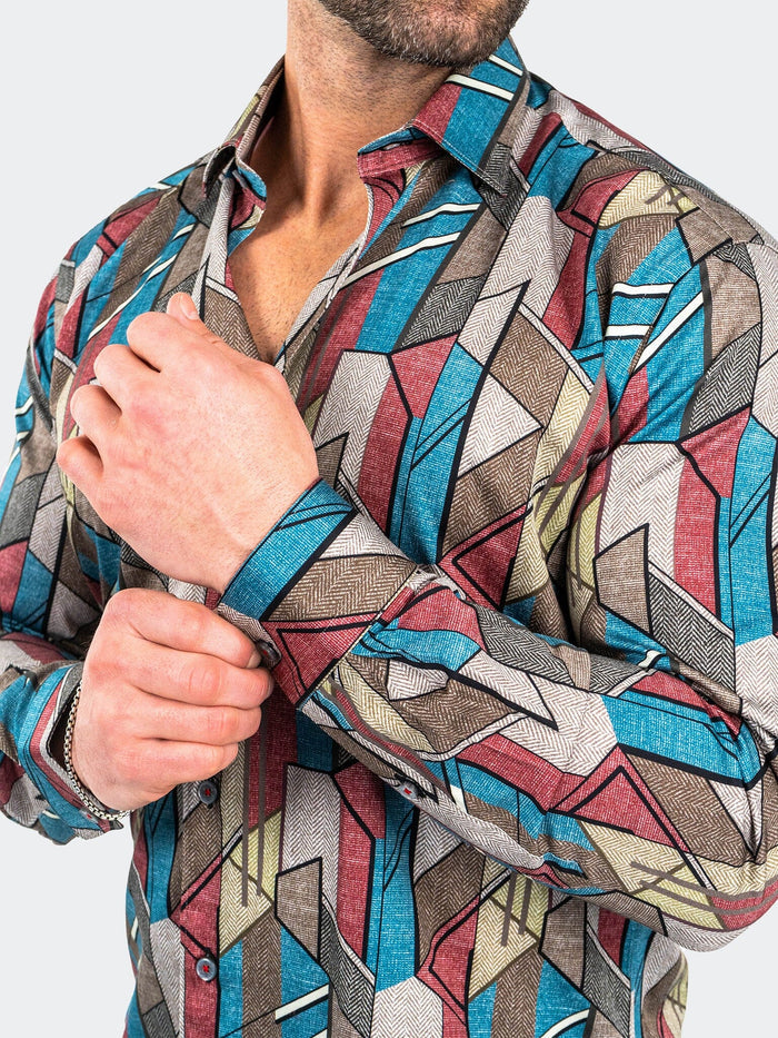 Maceoo Stretch Shirt | Fibonacci Picasso Brown