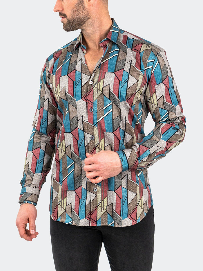 Maceoo Stretch Shirt | Fibonacci Picasso Brown