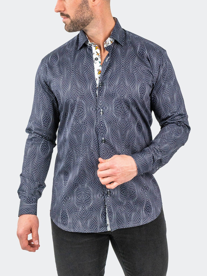 Maceoo Stretch Shirt | Fibonacci Piratenet Navy