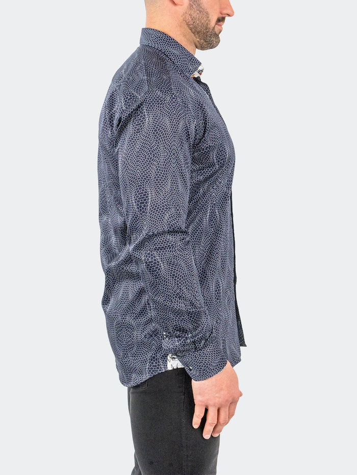 Maceoo Stretch Shirt | Fibonacci Piratenet Navy