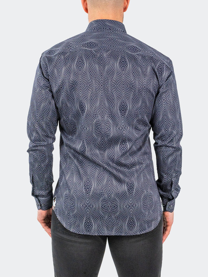 Maceoo Stretch Shirt | Fibonacci Piratenet Navy