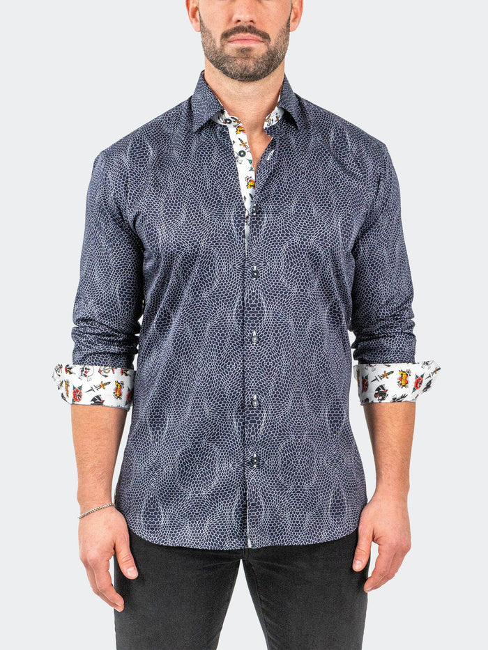 Maceoo Stretch Shirt | Fibonacci Piratenet Navy