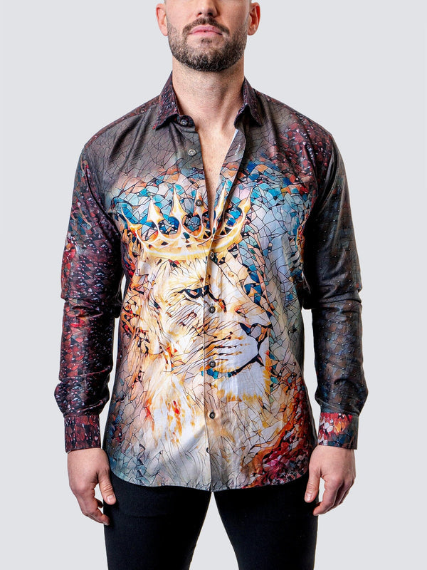 Maceoo Shirt | Fibonacci Royal Lion BLK