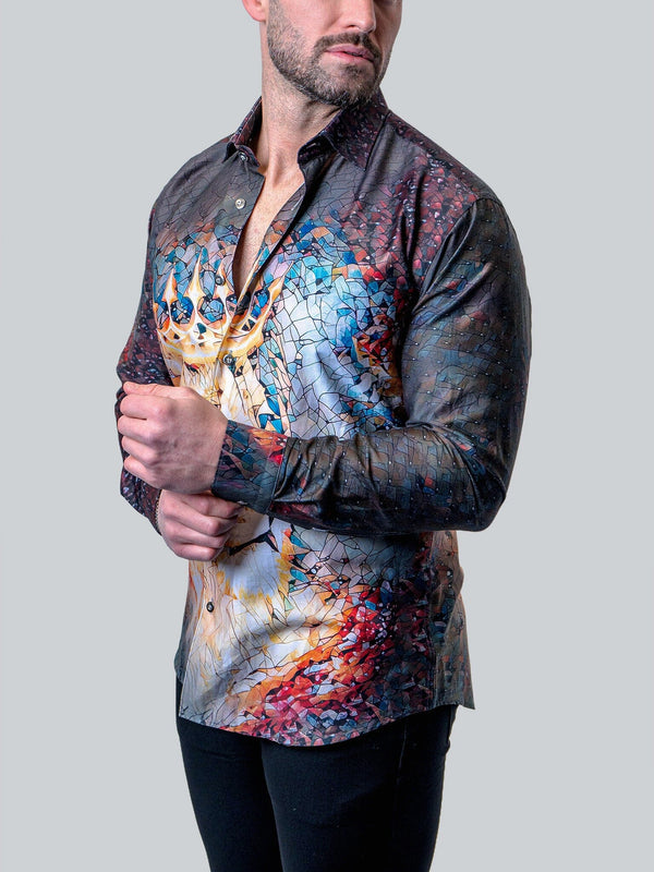 Maceoo Shirt | Fibonacci Royal Lion BLK