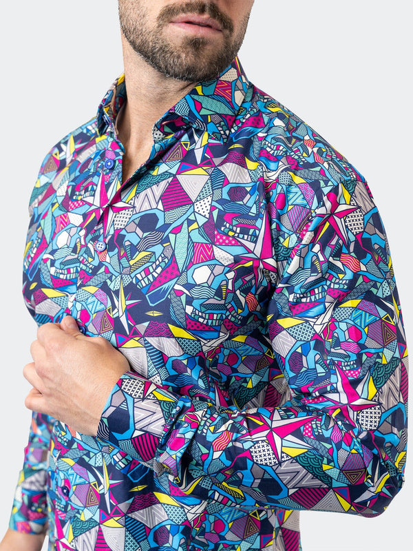 Maceoo Stretch Shirt | Fibonacci SkullAbstract 18 Multi