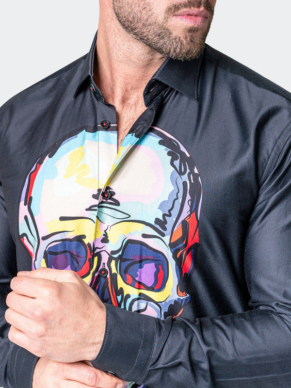 Maceoo Stretch Shirt | Fibonacci SkullFace Black