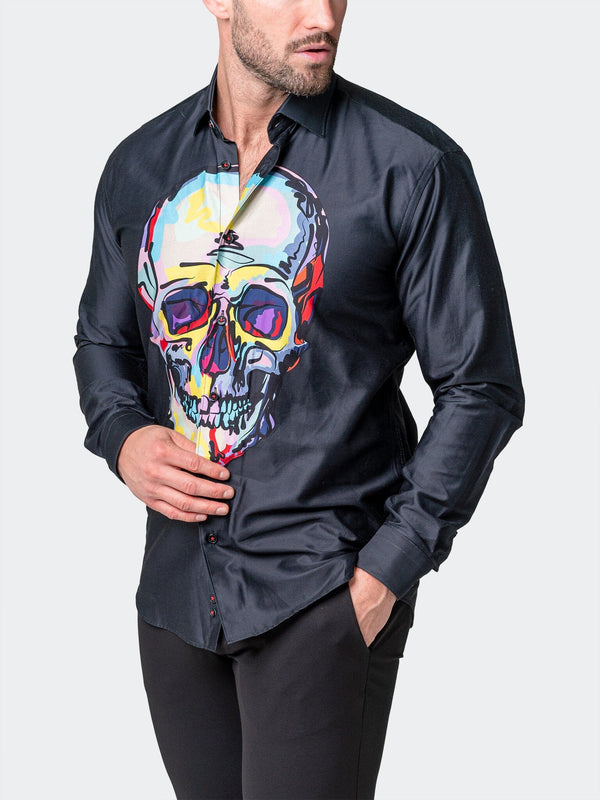 Maceoo Stretch Shirt | Fibonacci SkullFace Black