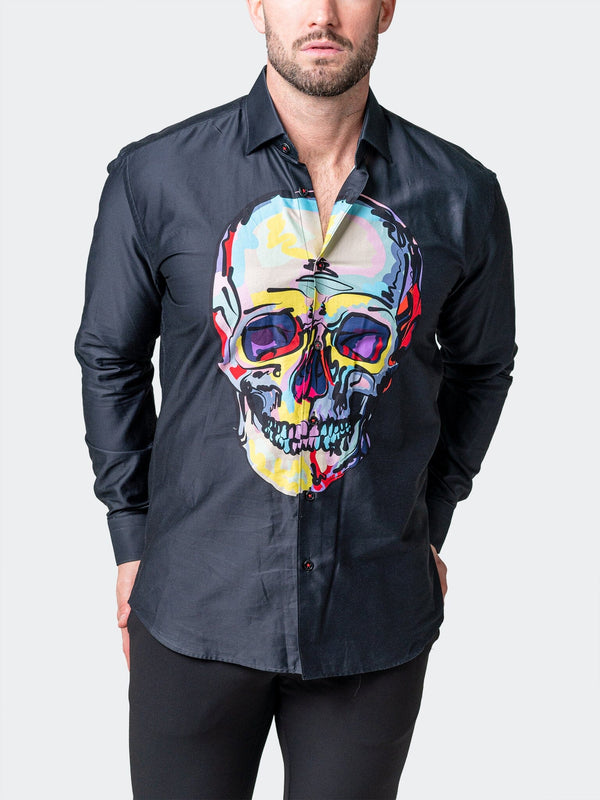 Maceoo Stretch Shirt | Fibonacci SkullFace Black