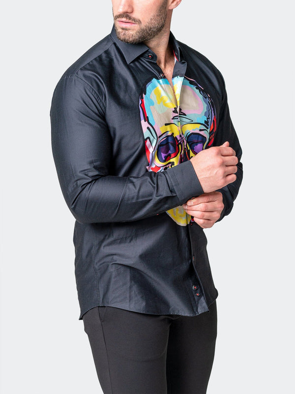 Maceoo Stretch Shirt | Fibonacci SkullFace Black