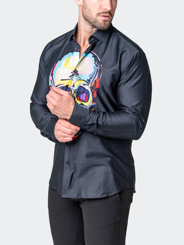 Maceoo Stretch Shirt | Fibonacci SkullFace Black