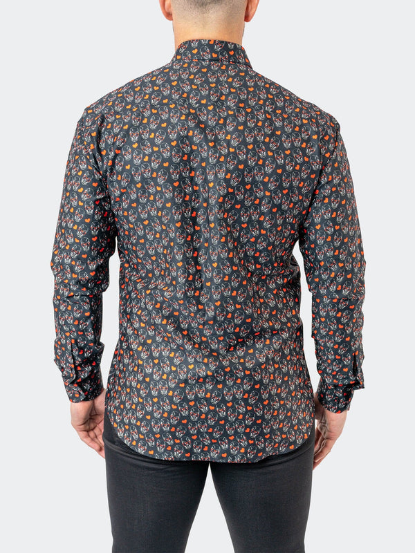 Maceoo Stretch Shirt | Fibonacci Stretch SkullHeart33 Black