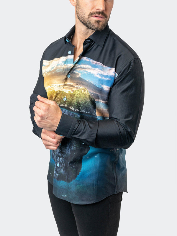 Maceoo Stretch Shirt | Fibonacci SkullIsland Black