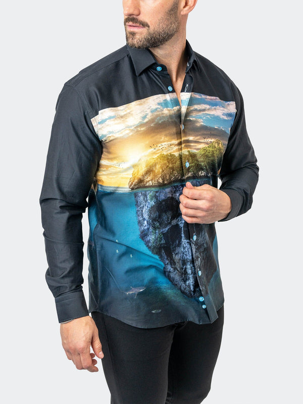 Maceoo Stretch Shirt | Fibonacci SkullIsland Black