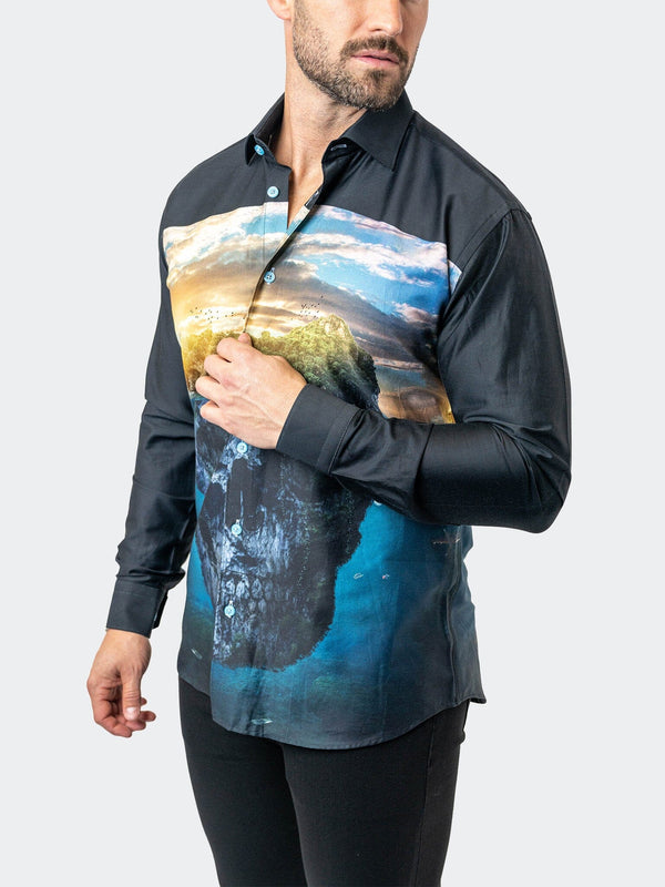 Maceoo Stretch Shirt | Fibonacci SkullIsland Black