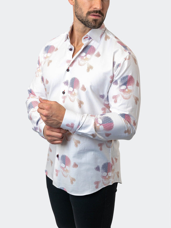 Maceoo Stretch Shirt | Fibonacci SkullMatrix 14 White