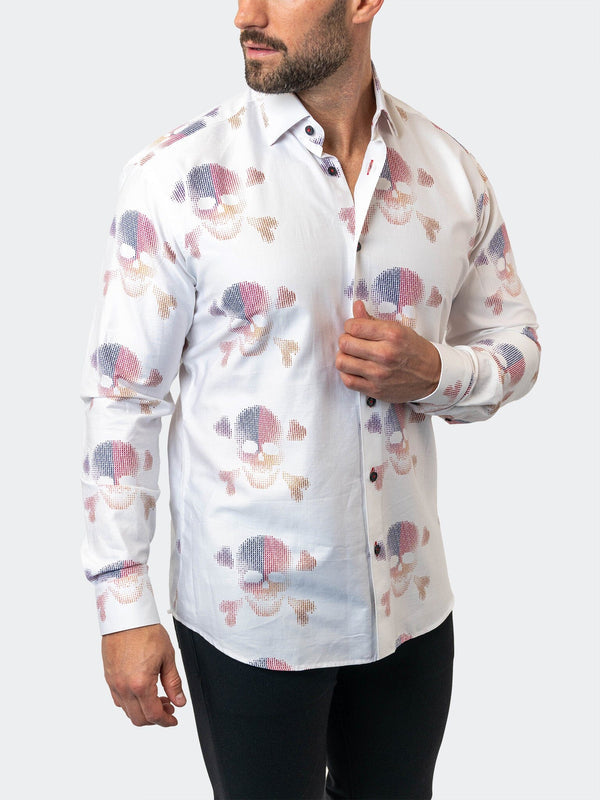 Maceoo Stretch Shirt | Fibonacci SkullMatrix 14 White