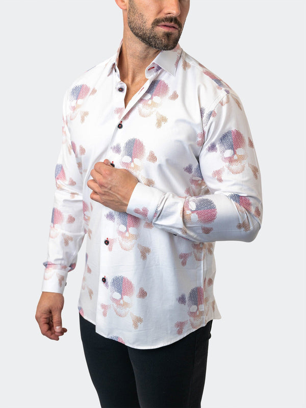 Maceoo Stretch Shirt | Fibonacci SkullMatrix 14 White