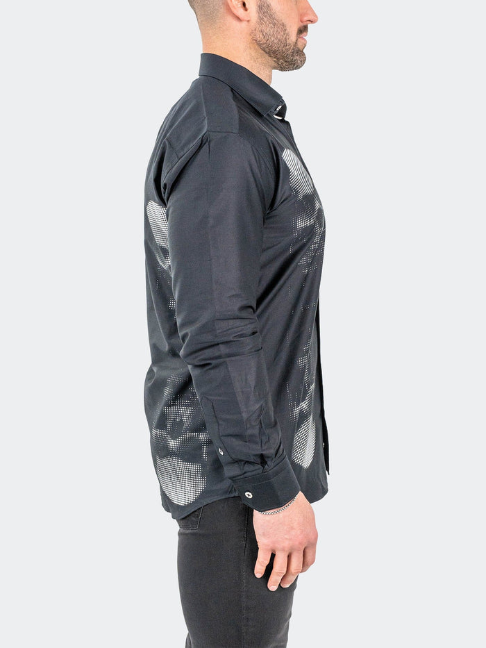 Maceoo Stretch Shirt | Fibonacci SkullMirror Black